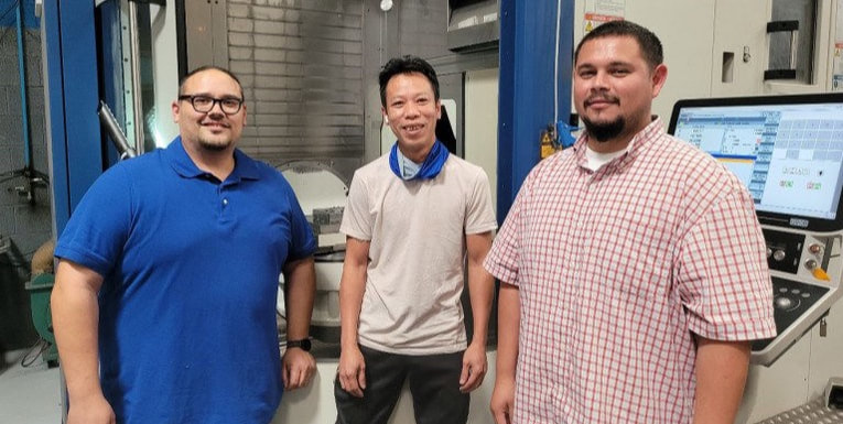 From left, Allied Tool & Die CNC Process and Machining Manager Jamie Lerma, CNC Machinist David Dao and CNC Programmer John Hernandez.