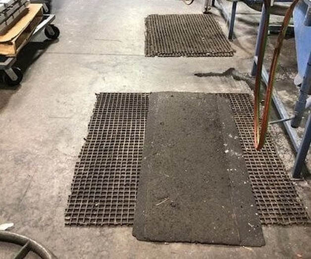 worn out industrial matting Safe Flex.